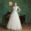 real photo wholesale price white O-neckline long sleeve 3D flower lace wedding dress ball gown